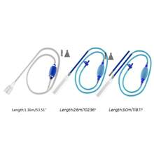 1 Set di accessori per acquario, comprende scambiacqua, pompa per l'acqua, tubo di sifone, cambiatore d'acqua manuale e aspiratore di rifiuti - grigio/blu - 1,5m/2,6m/3m