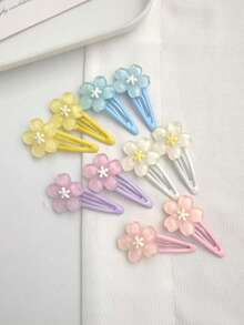 10 件女士树脂多巴胺樱花花发夹，甜美浪漫发饰侧刘海夹，额头装饰，适合日常佩戴爪夹发夹发夹