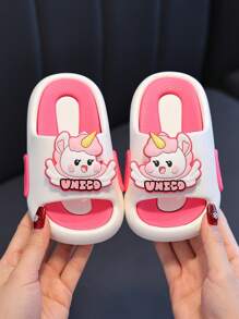 Kids Fashion Slippers, Soft Bottom Non-Slip Cute Cartoon Unicorn Design Children Sandals, Big Kids Indoor/Outdoor Wear Slides