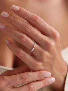 1pc Minimalist Hollow Vegan Ring, Exquisite Jewelry, Gift For Women - Silver - View 10