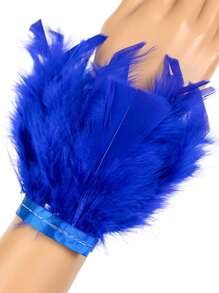1pc Feather Cuff Feather Armband Showgirl Wrist Cuff For Carnival Party Cosplay Stage Show Accessory Costume Halloween