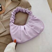 Bolso de nube nuevo y de moda, muy atractivo, bolso pequeño plisado de unicolor, bolso de hombro y axila versátil de unicolor para mujeres