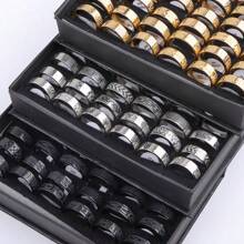 10 pièces/paquet Bagues en acier inoxydable à la mode et uniques pour hommes, porter casual, accessoires de fête, styles aléatoires