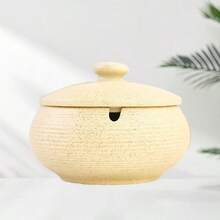 Ceramic Ashtray With Lid, Indoor Or Outdoor Smoke-Free And Windproof Ashtray, Terrace Desktop Office Smoked Ash Rack, Desktop Home Office Decorative Ashtray, Holiday Gift Gifts Birthday Graduation - Multicolor - View 19