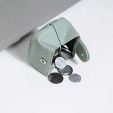 Fashionable PU Mini Wallet With Snap Fastener Multi-Function Compact Coin Purse For Women Wallet Purse Wallet Coin Wallet - Green - View 5