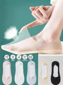 9 paires de chaussettes d'été invisibles - faites de fibre de soie glacée, de nylon et d'un mélange élastique, conception de poche de orteil ultra-fine, antidérapante, pour un usage décontracté au printemps et en été