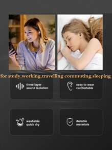 Tappi per le orecchie in silicone, tappi anti-rumore impermeabili a tre strati, super insonorizzanti e con riduzione del rumore, tappi per dormire, per la pausa pranzo in ufficio, per fare un sonnellino, accessori da viaggio, con custodia da trasporto, viaggi, vacanze, estate, ritorno a scuola, cuscino da viaggio per il collo