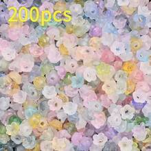 Approx. 100/200pcs Assorted Colored Lily Of The Valley Acrylic Beads, 6mm Flower Spacer Beads For DIY Jewelry Making, Bracelets, Necklaces, Earrings, Keychains, Phone Charms, Wedding Favors, Home Decor, Craft Supplies - Multicolor - View 17