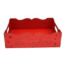 Decorated Tray Crafted With Handle I Love You Valentine's Day - Celebration - Special MDF - Đỏ - Xem 3