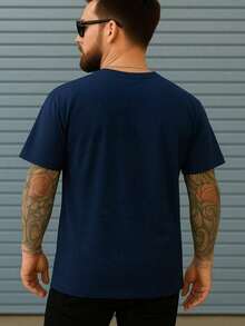 Men's Rodeo Country T-Shirt 100% Cotton Agro Made In Roça Printed Shirt Farm - 藏蓝色 - 查看 2