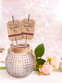 50/80个乡村风婚礼烟花棒标签，带火柴盒，牛皮纸婚礼回礼标签，婚礼派对装饰，乡村风烟花棒标签，适用于仪式、周年纪念派对、订婚、新娘送礼会（不含烟花棒和火柴） - 彩色 - 查看 7