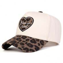 1 Stück Damen "Bless Ur Herz" bestickte Herz Trucker Mütze, lässige Baseballkappe, modische Streetwear, geeignet für Frühling, Herbst, Reisen, Strand