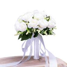1 Stück Braut/Brautjungfer Rosenstrauß, Seidige Schleife & Künstliche Perlenrose, romantisches Hochzeits-/Valentinstagsgeschenk, Bridal-Shower/JGA, Hochzeitszeremonie Fotorequisiten, Jahrestags-Antrag