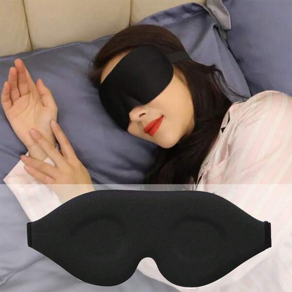 1pc Sleep Mask, 3D Deep Contoured Eye Mask Sleeping For Men And Women, Suitable Side Sleeper, 100% Light Blocking Blindfold & Eye Cover, Soft Comfort Eye Shade For Night Shift Travel Yoga Nap