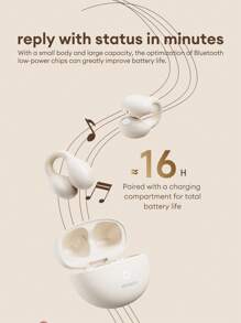 Lenovo Auriculares Bluetooth Lenovo LP25 con estuche protector, auriculares deportivos de conducción ósea, Bluetooth 5.4, sonido envolvente, cancelación de ruido ENC, baja latencia para juegos, larga duración de la batería, control táctil inteligente, cómodos y compatibles con dispositivos Apple y Android