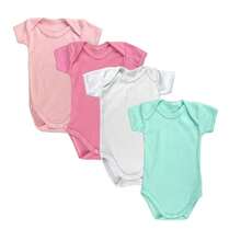 6 Piece Baby Boy And Girl Layette Kit Bodysuit Pants 100% Cotton Newborn Maternity - Rosa Pálido - Ver 3