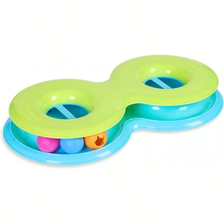 Catstages Tower Of Tracks 3-Level Cat Track Toy With 6 Balls, Interactive Toy For Indoor Cats, Orangetxp2lllsdac