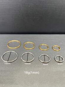 18G Minimalist Septum/Nose Rings Hoop Earrings – 6-12mm Lobe/Helix/Daith/Inner Conch Earrings - دائرة مفردة ومزدوجة - مشاهدة 19