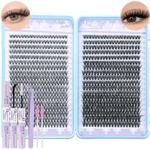 Lash Kit 720pcs D-Curl Lash Kit Individual With Eyelash Bond And Seal, Applicator And Remover - For DIY Eyelash At Home(30D+40D 9-18mm) - 黑色 - 查看 1