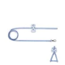 PINCOOL 1 conjunto de arnês e guia para animais de estimação, P/M/G, guia de caminhada de 1,2 m, fofa e adequada para cães e gatos pequenos - Cinza - Ver 7