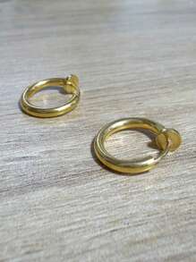 10 قطع/1 مجموعة أقراط قابلة للسحب من الفولاذ المقاوم للصدأ بدون ثقب، مطلية بالذهب/الفضة، أقراط حلقية كاذبة للنساء والفتيات، أربطة الأذن بدون ثقب