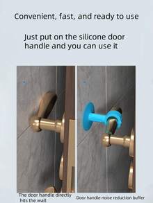 1 pieza Almohadilla de silicona suave y amortiguadora para manijas de puertas, tope de puerta silencioso con almohadilla de pared, tope de puerta de silicona adhesiva