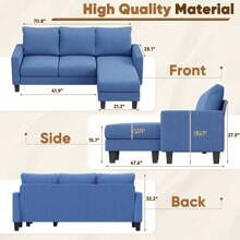 Furniwell L-Shaped Sofa, Convertible Combination Couch, Soft Seat With Reversible Toffee Chair, Small Space Sofa For Living Rooms, Apartments And Offices