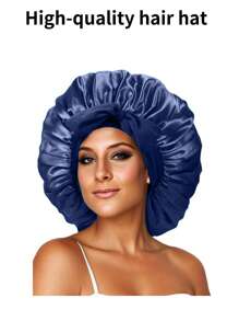 Chapeau rond à large bord pour dame avec nœud papillon en ruban simulé en soie, élastique. Bonnet de sommeil/attache-cheveux respirant et lisse antidérapant, convenant pour la vie quotidienne familiale, la beauté et la coiffure