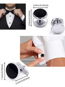 Set de 2/6/8 piezas de gemelos y botones de camisa para hombres, juego de gemelos y botones de camisa de esmoquin para hombres, gemelos y botones de camisa de latón para boda/banquete/ceremonia/negocios, el mejor regalo para padres/amigos/amantes