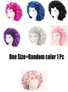 1pc Luxury Pink Satin Bonnet With Adjustable Drawstring And Bow Accent - Soft Hair Protection For Women And Men, Comfortable Ruffle Design, Snug Fit, Hair Care | Satin Bonnet | Smooth Satin Finish Back To School