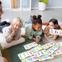 Lachilly 12 件字母和数字线条套装、教室装饰墙贴、儿童教育学习图表、儿童英文字母和数字学习海报、家庭学校教室英文字母和数字学习用品 - 彩色 - 查看 6