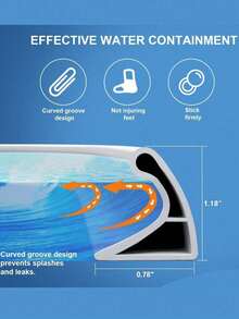 Collapsible Shower Threshold Water Dam Self Adhesive Shower Edge Water Barrier Stopper, Shower Water Blocker Retention System, Dry And Wet Separation For Bathroom Kitchen Countertop Sink Back To School - 2*3 - View 5