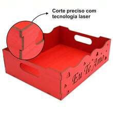 Decorated Tray Crafted With Handle I Love You Valentine's Day - Celebration - Special MDF - Đỏ - Xem 4