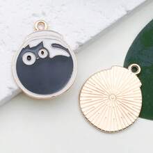 10pcs Zinc Alloy Black Cat Pendant DIY Necklace Earrings Bracelets Accessories Pet Keychain Pendant Charm Jewelry