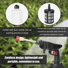 2 Battery Portable Cordless Car High Pressure Washer Jet Water Wash Cleaner Gun(Without Bucket) - Black - View 4
