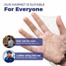 黑色发网 - 1000 件/500 件/200 件/100 件/80 件/60 件/40 件/20 件 20 英寸，发网弹性隐形弹力网，适用于餐饮、芭蕾发髻、睡觉、女士和假发（黑色）