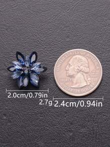 2 pièces/set Boutons de mode polyvalents en métal de grande taille avec strass multicolores en verre à forme de fleur. Convient pour manteau en fourrure, pull, décoration d'uniforme, bouquet DIY, chapeau, sac, accessoires de boîte à bijoux