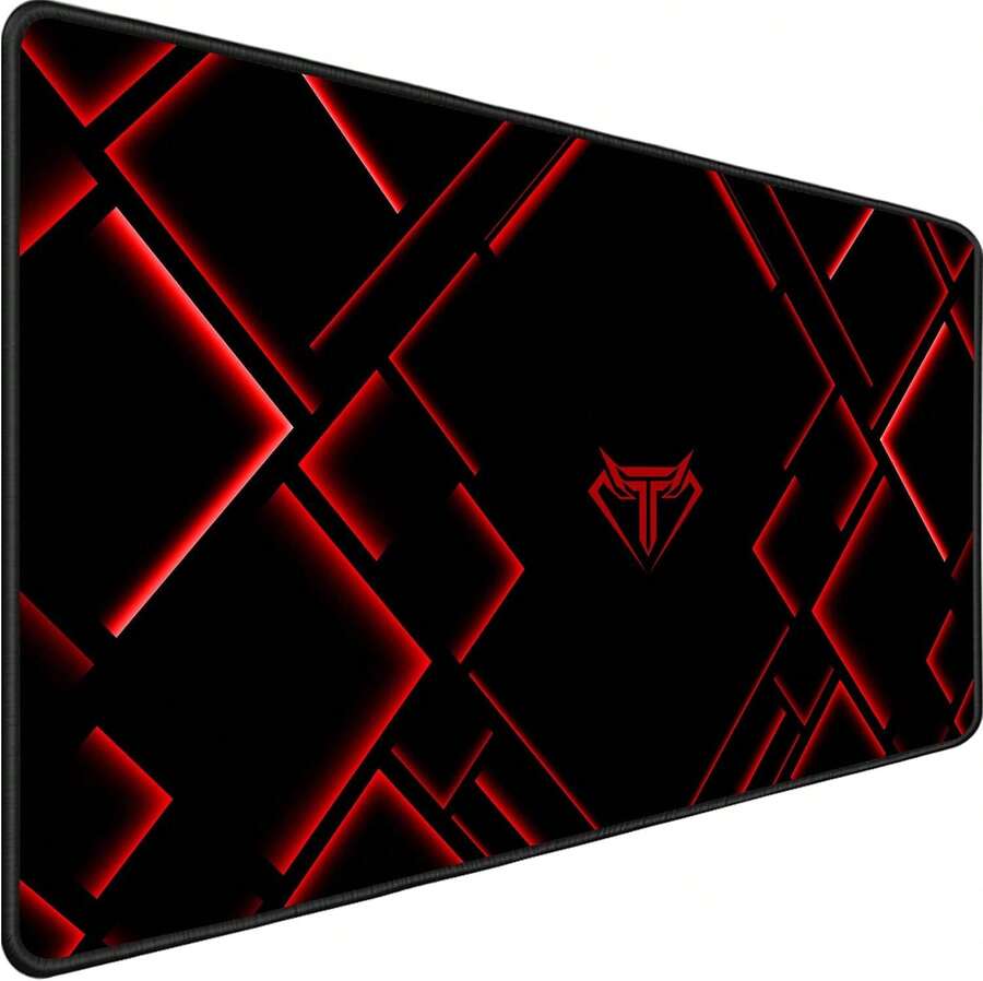 TEDNETGO Large Gaming Mouse Pad, Waterproof Extra Large Big Mouse Pad With Stitched Edge, XXL Non-Slip Black Computer Long Mousepad Desk Mat For Gamer, Office &Amp; Home, Black - Red - View 1