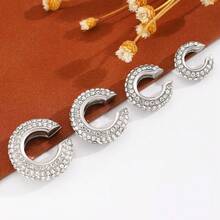 6 chiếc khuyên tai 6 màu tinh tế / 4 chiếc khuyên tai nhiều kích cỡ, phù hợp cho phụ nữ thanh lịch và sành điệu (Có thể điều chỉnh độ mở) - Nhiều màu - Xem 10