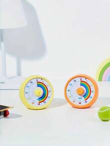 60分钟可视计时器，适用于儿童、教室、办公室、厨房、桌面，是一款儿童时间管理工具，静音运行，番茄钟计时器，彩虹图案 - 彩色 - 查看 8