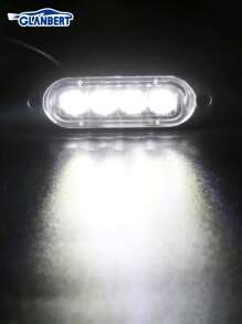 GLANBERT 4 piezas Barra de luces LED de 4 LEDs para camiones y coches, barra de luces LED delanteras y traseras para remolques, iluminación para barcos, luces exteriores para coches, luces intermitentes, luces de advertencia