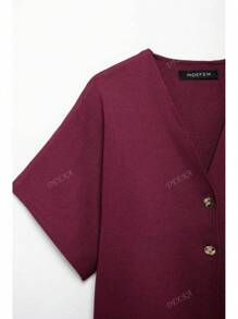 DEEKA Tenue de remise des diplômes d'été pour femmes, veste de sport tricotée à col V, manches courtes, style de simplicité, style européen/américain