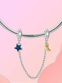 Silberplattiert Dekor Mond Sonne Stern Hufeisen Katze Stern Serie Anhänger Anhänger Kugel geeignet für Armbänder DIY Damen Schmuck