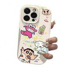 pokemon 1 pieza/Estuche para teléfono móvil con diseño del personaje de Crayon Shin-Chan, estilo japonés y coreano, dibujos animados lindos, compatible con Apple, a prueba de caídas, adaptado para modelos X-16