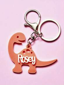 Custom Acrylic Dinosaur Alphabet Keychain - Personalized Name Letter Charm With Metal Ring - Elegant 3D Keyring For Bags, Backpacks, Keys - Ideal Back-To-School, Halloween, Gift Back To School Winter Gift Ideas Boy Girl Valentine's Day