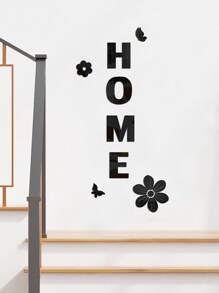 8 pièces Décoration murale acrylique 3D avec miroir et citations inspirantes pour l'entrée, le couloir, la décoration de la pièce. Autocollants personnalisables