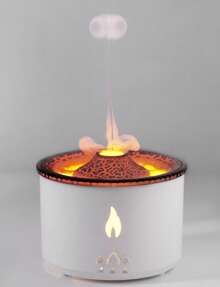 Volcano-Shaped Essential Oil Diffuser & Humidifier – 360ml Jellyfish Mist Design, Pulsating/Continuous Modes, Dual-Color Night Light For Bedroom - White - View 2