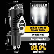 S&D 20000LM H4 LED Headlight Canbus H4 LED Blubs Auto Headlight Double Light For Car High /Low Beam Lens Head Lamps
