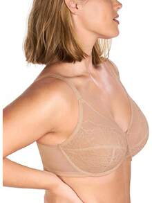 HSIA Minimizer Bras Women Full Coverage Underwire Bras Plus Size Lifting Lace Bra Heavy Breast - Beige - View 2