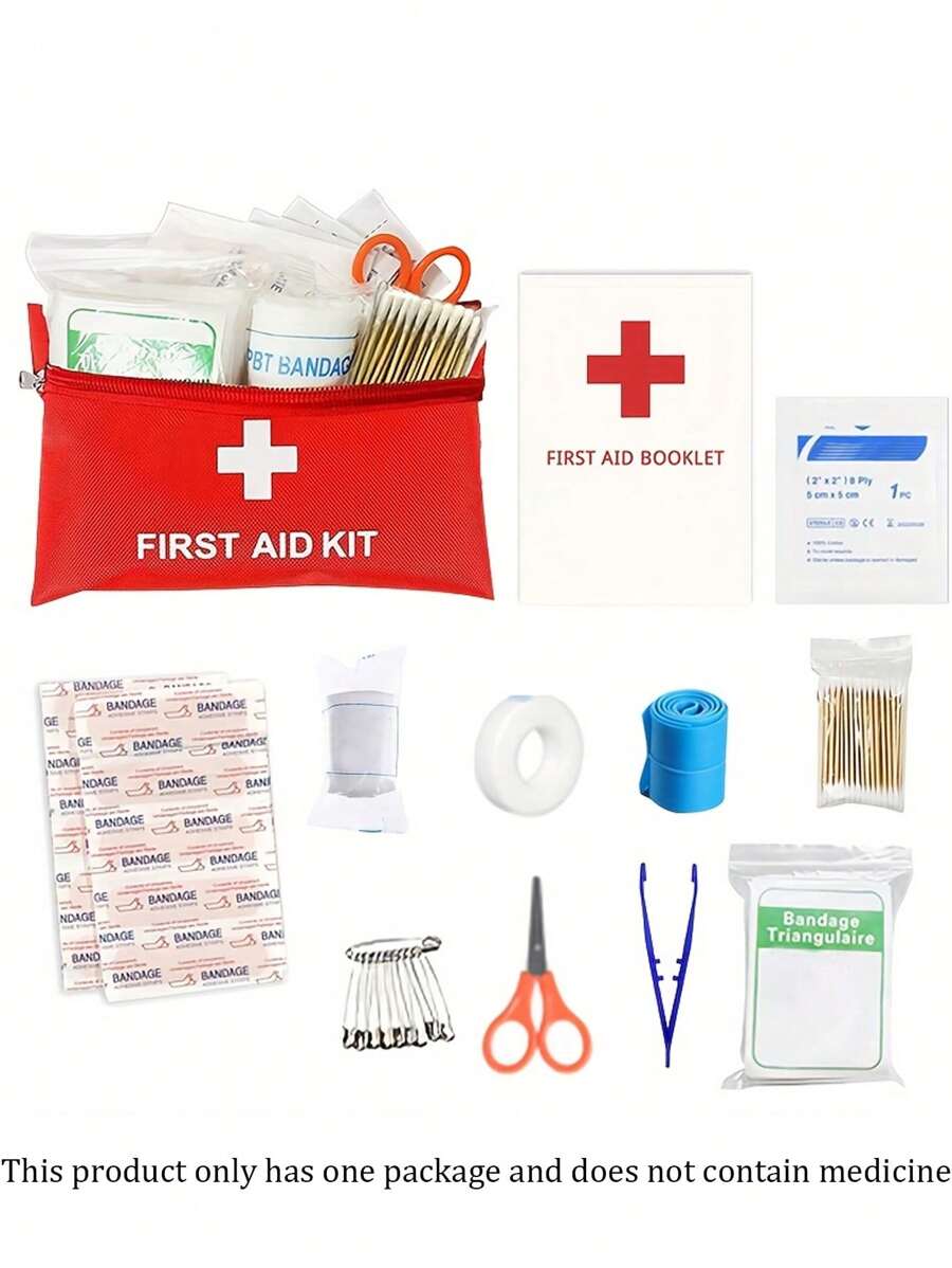 حقيبة إسعافات أولية منزلية، من الصليب الأحمر، مناسبة للمنزل والرحلات التخييمية والاستكشاف وحالات الطوارئ الطبية في الحرم الجامعي، معدات طوارئ أساسية، محمولة ومتينة (!!!! الحقيبة فقط هي المنتج الفعلي، بقية الصور مجرد أكسسوارات لا يتم توفيرها، يرجى الانتباه أثناء الطلب)